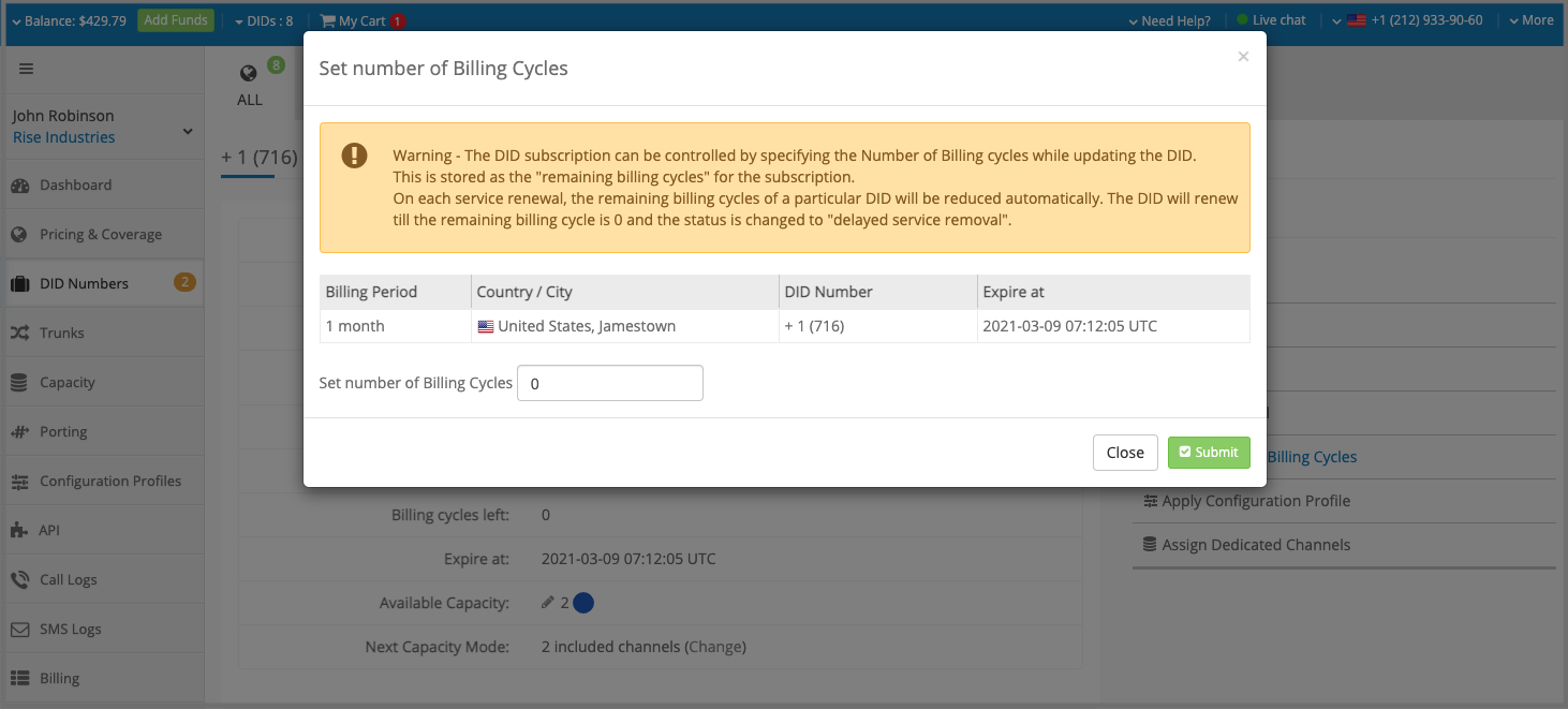 Billing-cycles-screen